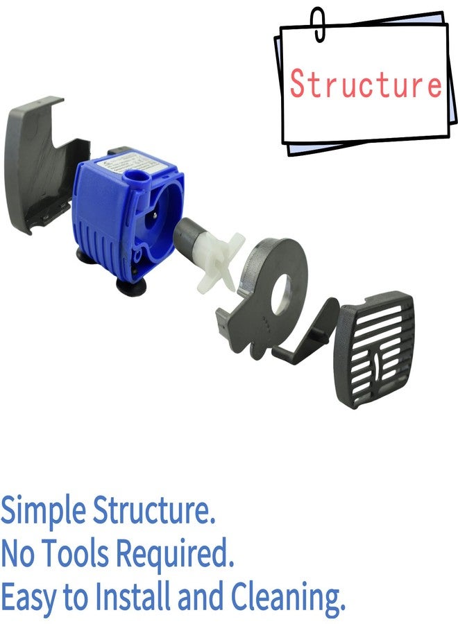 Conquerall CHA-220 240L/H 60GPH AC 110V Submersible Pump 3W Mini Ultra Quiet Water Pump 1.64ft High Lift for Fish Tanks, Small Ponds, Fountains, Water Features, Statues, Hydroponics and Pet Fountains - Image 3